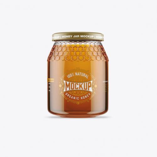 Honey Glass Jar Mockup