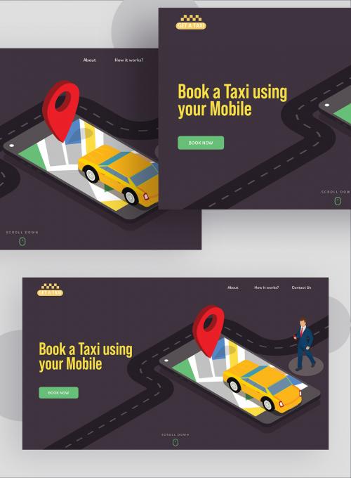 Responsive Landing Page Design for Book a Taxi Using Your Mobile. - 411041512