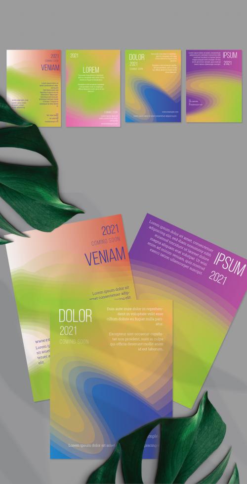 Flyer Layout with Futuristic Wavy Gradient Blend Shapes - 411069759