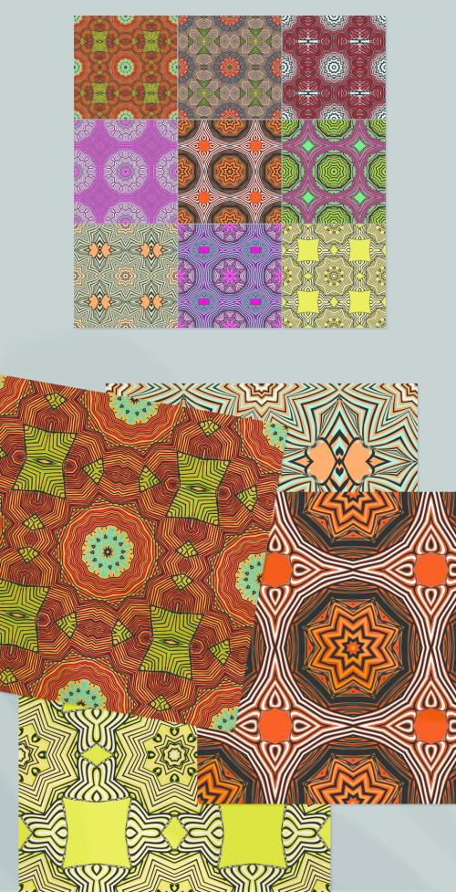 Seamless Pattern Collection with Ethic Mandala Motif - 411070056