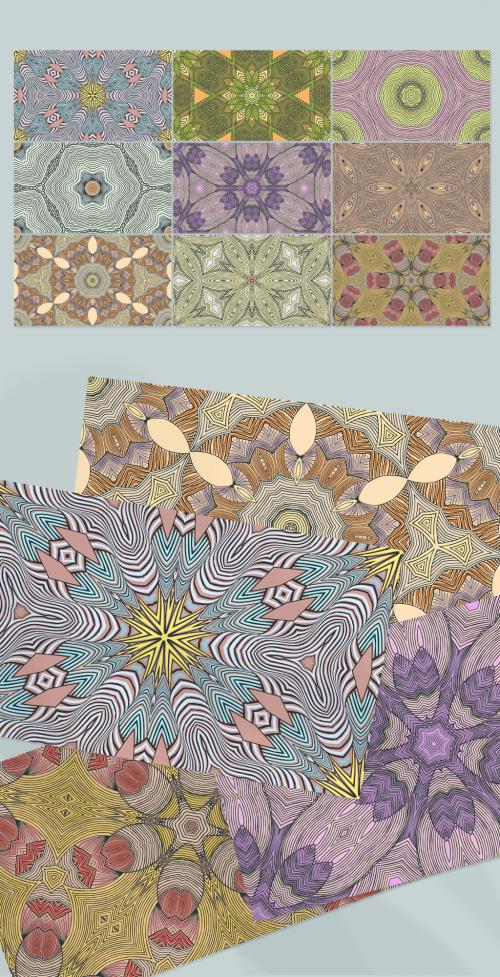 Seamless Pattern Collection with Mandala Ethic Motif - 411070257