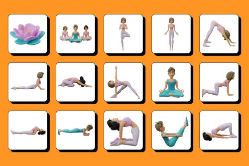 3D Yoga Icons