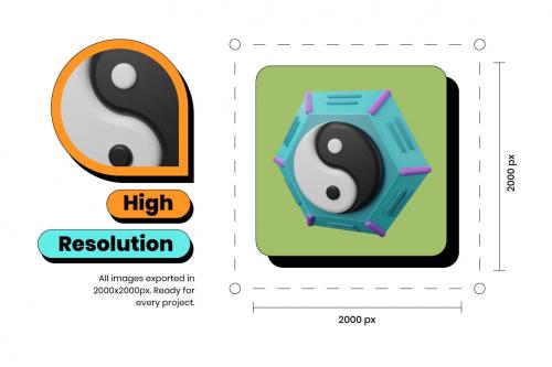 3D Yoga Icons