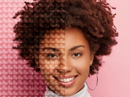 Face Mosaic Photo Effect Mockup - 412286562