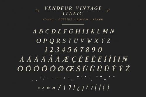 Vendeur Vintage Font Family | 8 Fonts