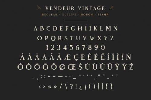 Vendeur Vintage Font Family | 8 Fonts