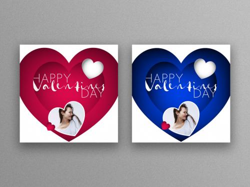 Red and Blue Valentine's Day Social Media Layouts - 412289021