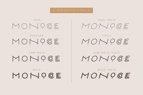 Monocole - Playful Sans Serif | 8 Fonts