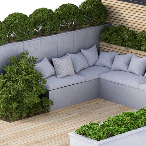 Roof Garden and Landscape Furniture with Pergola 02