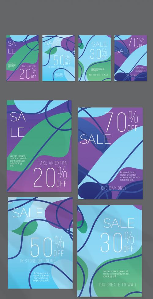 Flyer Layouts with Bright Gradient Spots and Stripes - 412613795