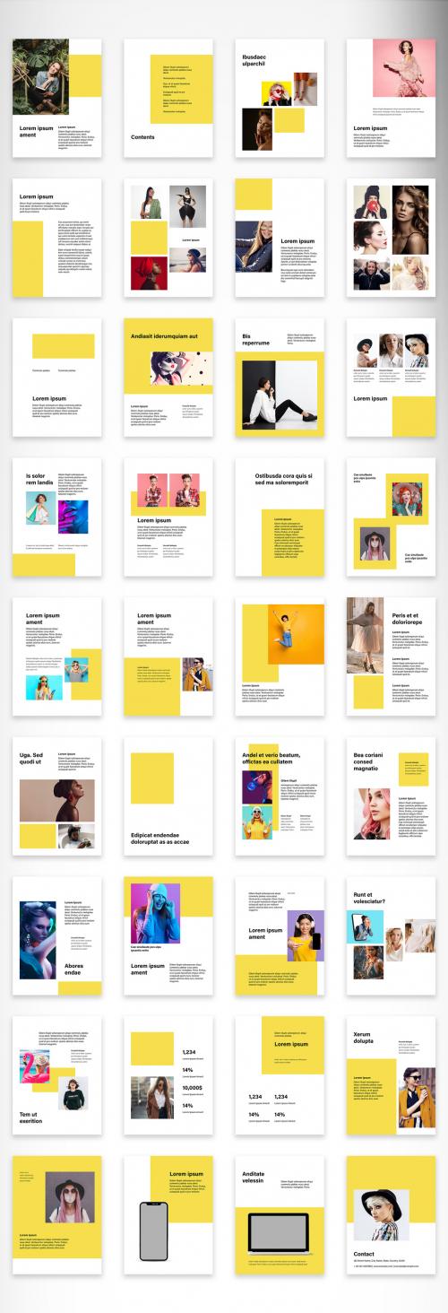 Vertical ebook Pitch Deck Fashion Portfolio Layout - 412637094