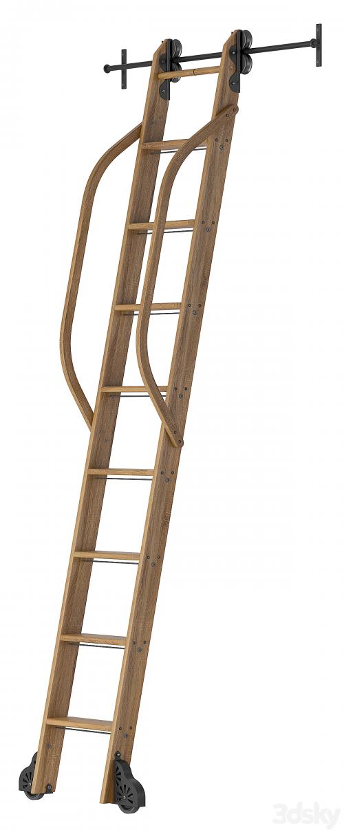 Custom Service Hardware Rolling Library Ladder