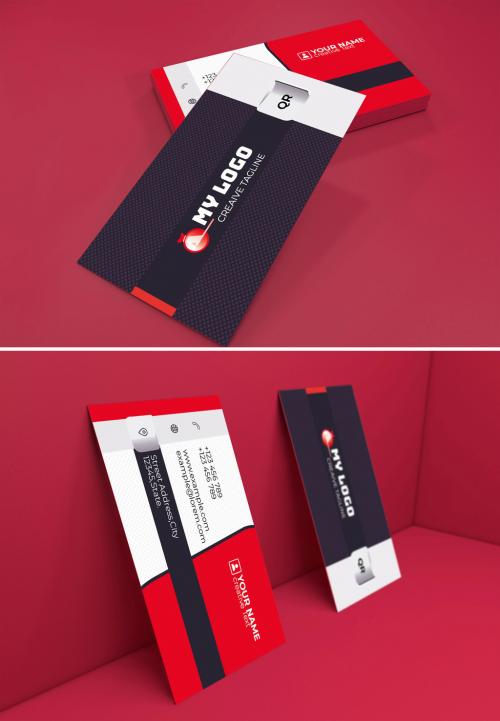 Red Business Card Layout - 412649166