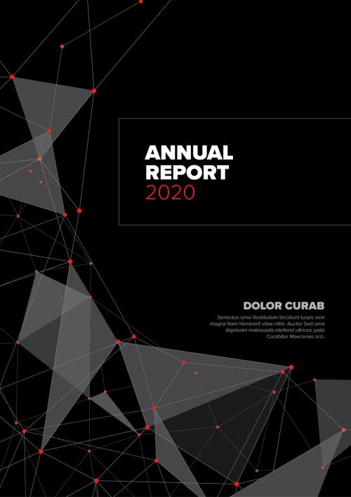 Dark Annual Report Front Cover Page Layout - 412671053