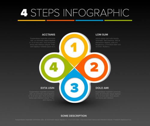 Dark Minimalistic Four Steps Quatrefoil Layout  - 412671055