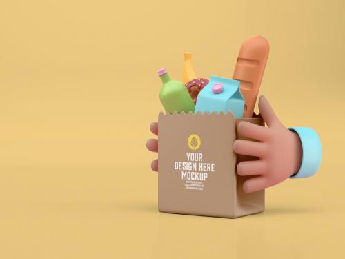 Soft Pop Food Bag Mockup