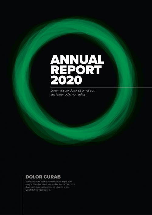 Black Annual Report Front Cover Page Layout - 412671119