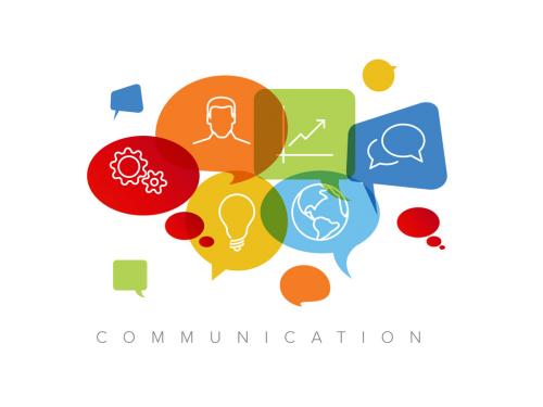 Communication Concept Illustration with Icons - 412671121