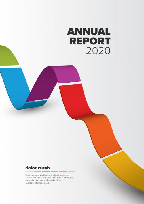 Light Annual Report Front Cover Page Layout - 412671135