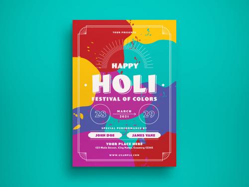 Holi Festival Flyer Layout - 412945085