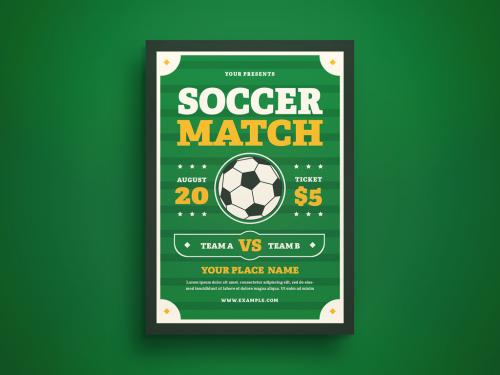 Soccer Match Flyer Layout - 412945150