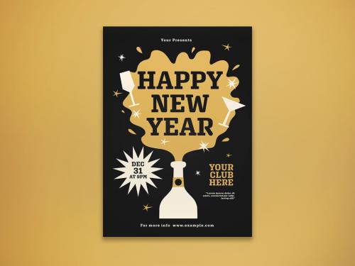 Happy New Year Flyer Layout - 414541877