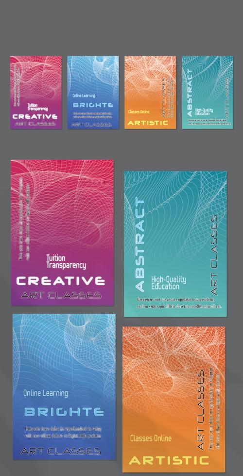 Flyer Layout with Curvy Lines on Bright Gradient Glow - 414765196