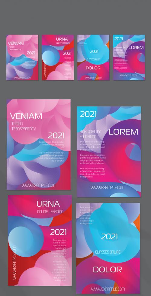 Flyer Layout with Futuristic Wavy Gradient Cloud Shape - 414765213