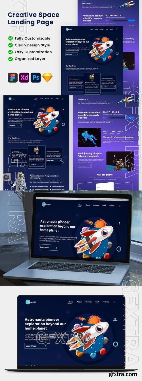 Creative Space Astronaut Landing Page H5R3Q74