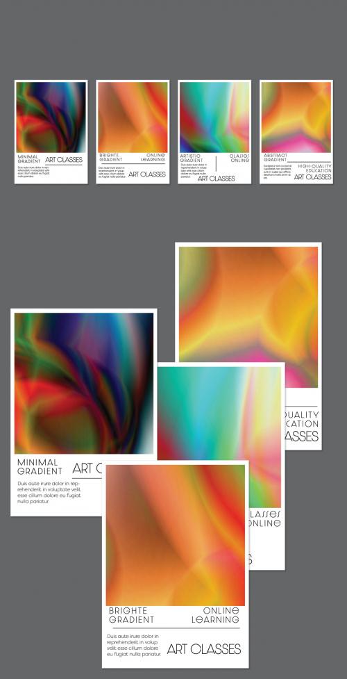 Flyer Layout with Bright Holographic Gradient Elements - 414765295