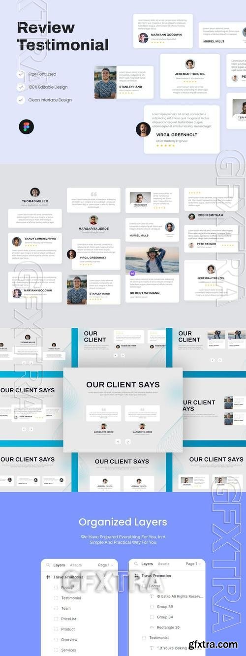 Review Testimonial UI Kit Figma 74ZK6SQ