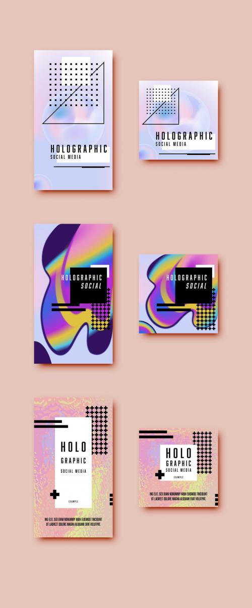 Holograph Social Media Post Pattern Backgrounds - 414778366