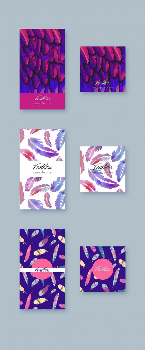 Feathers Social Media Post Pattern Backgrounds - 414778500