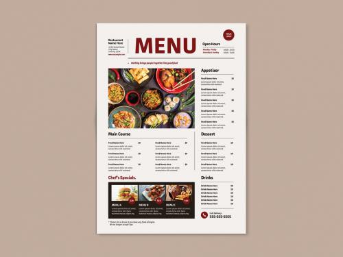 Newspaper Style Food Menu - 415228860