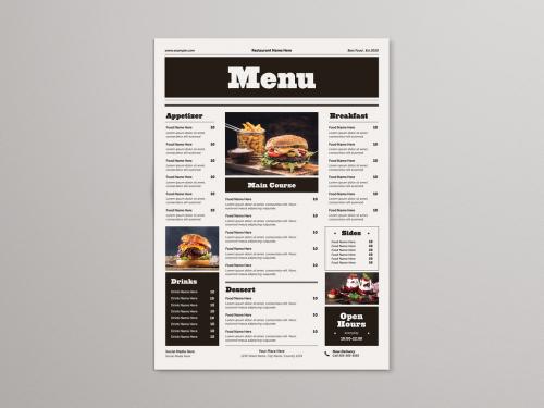 Newspaper Style Food Menu - 415228922