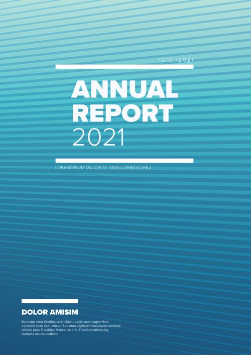 Blue Annual Report Front Cover Page Layout - 415234783