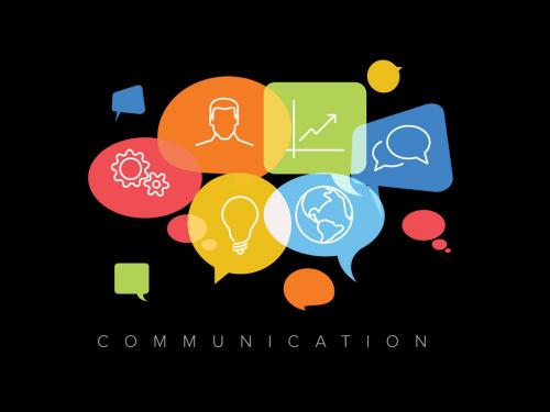 Communication Concept Illustration with Icons - 415234813