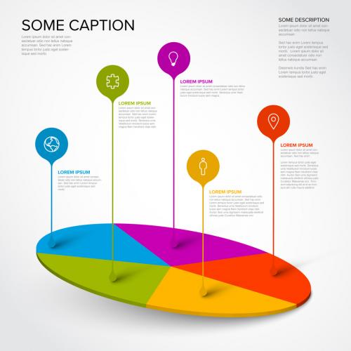 Pie Chart Infographic Layout with Droplet Pointers - 415234843