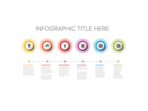 Six Elements Infographic Timeline with Icons in Circles - 415234847