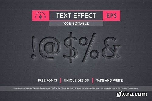 Extrude - Editable Text Effect, Font Style BXXC2BY