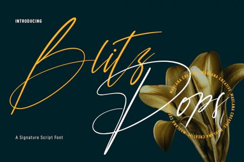 Blitz Pops Signature Script Font