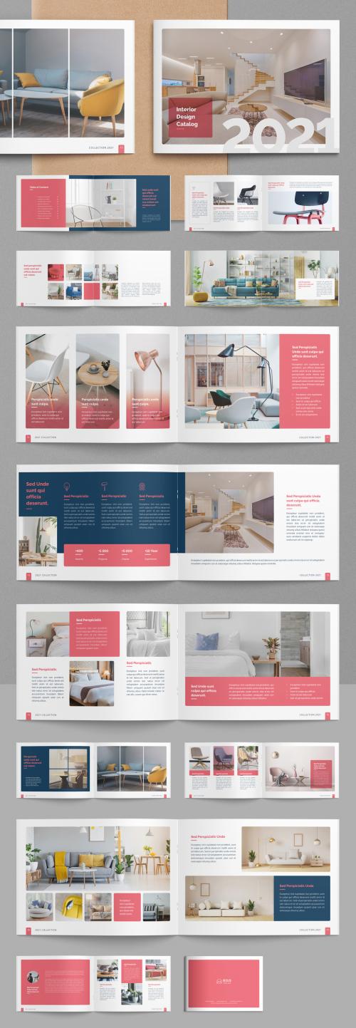 Interior Catalog Layout with Pink Accents - 415262994