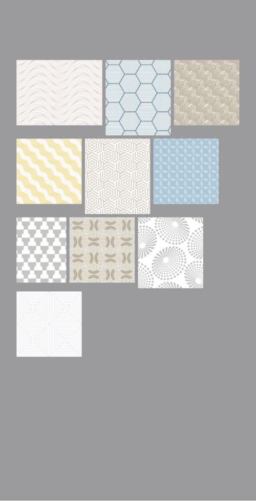 Pastel Colored Simple Geometric Seamless Pattern Collection - 415859017