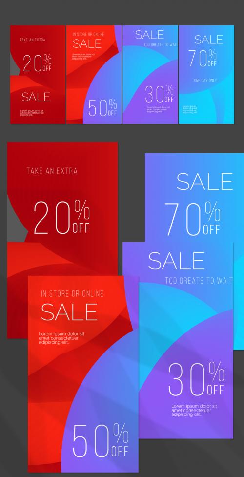 Social Media Post Layout with Bright Fluid Gradient Shapes - 415859600