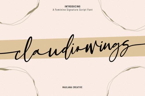 Claudio Wings Feminine Signature Script Font