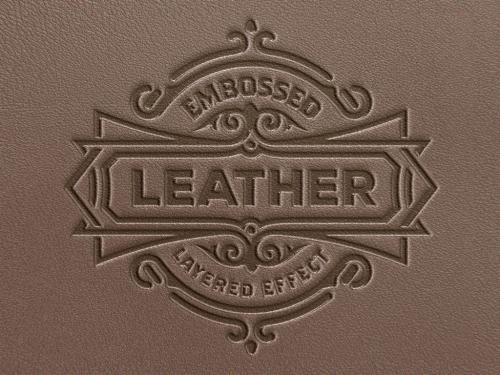 Embossed Leather Effect Mockup - 415875054