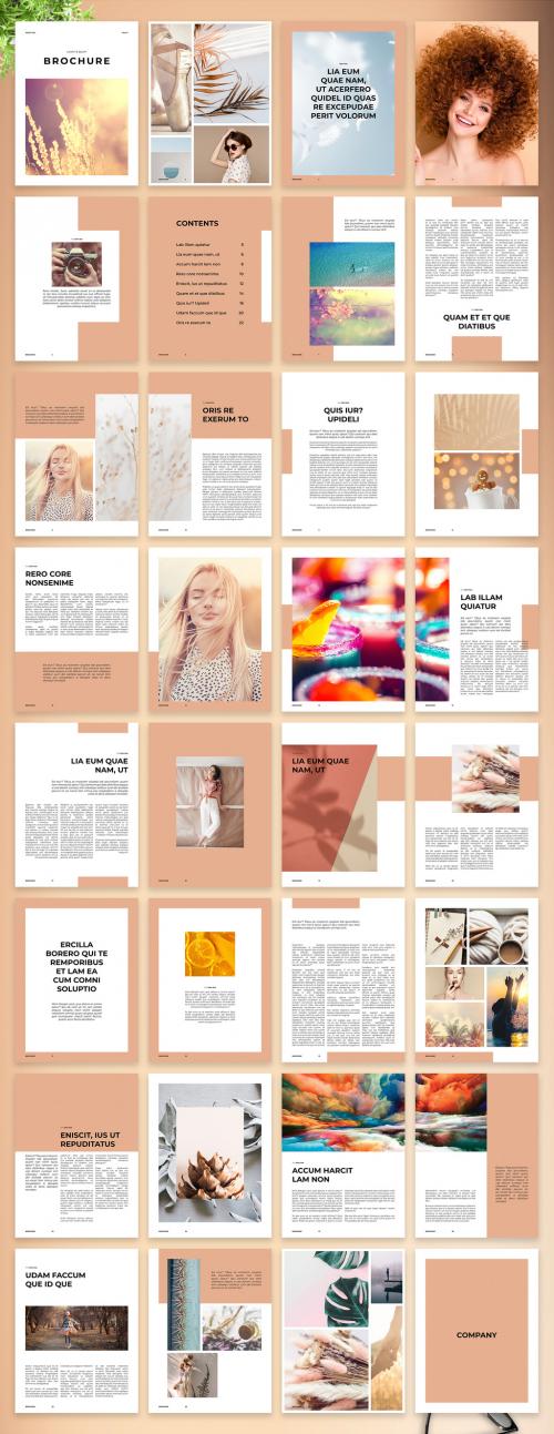 Minimal and Clean Digital Brochure with Peach Accents - 415893759