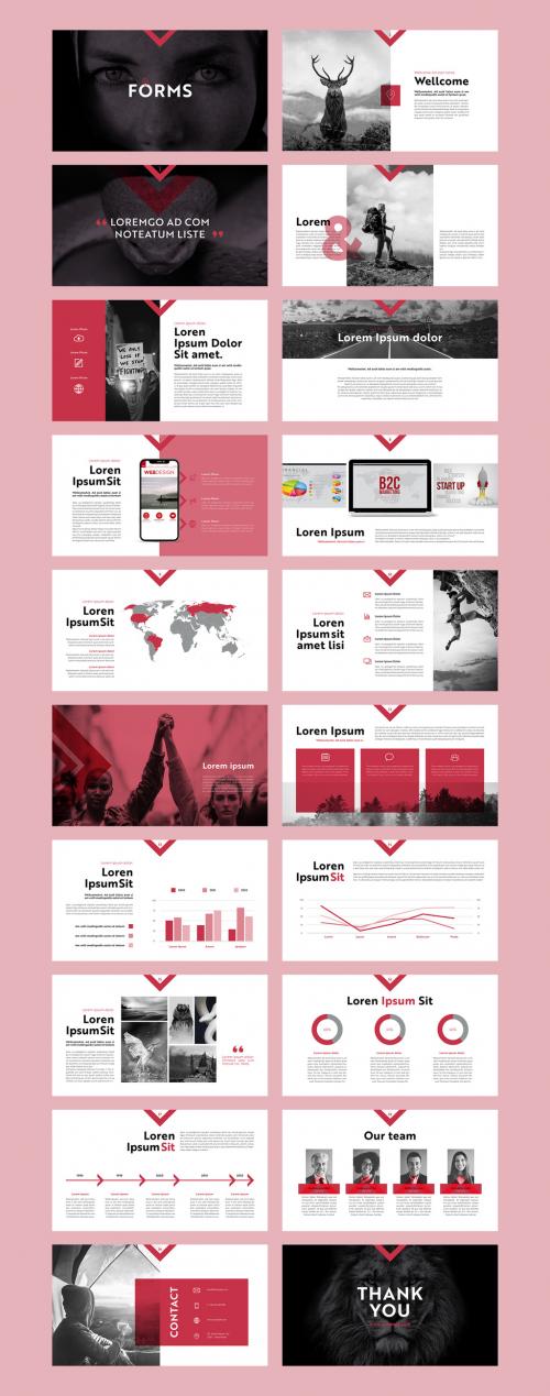 Multipurpose Red Triangle Style Pitch Deck - 415893945