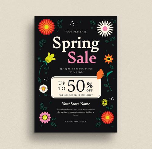 Spring Sale Event Flyer Layout - 415928332