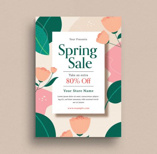 Floral Spring Sale Event Flyer Layout - 415928356